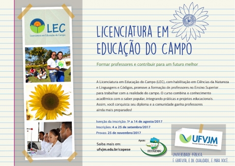 Edital Aberto – Licenciatura em Educação do Campo