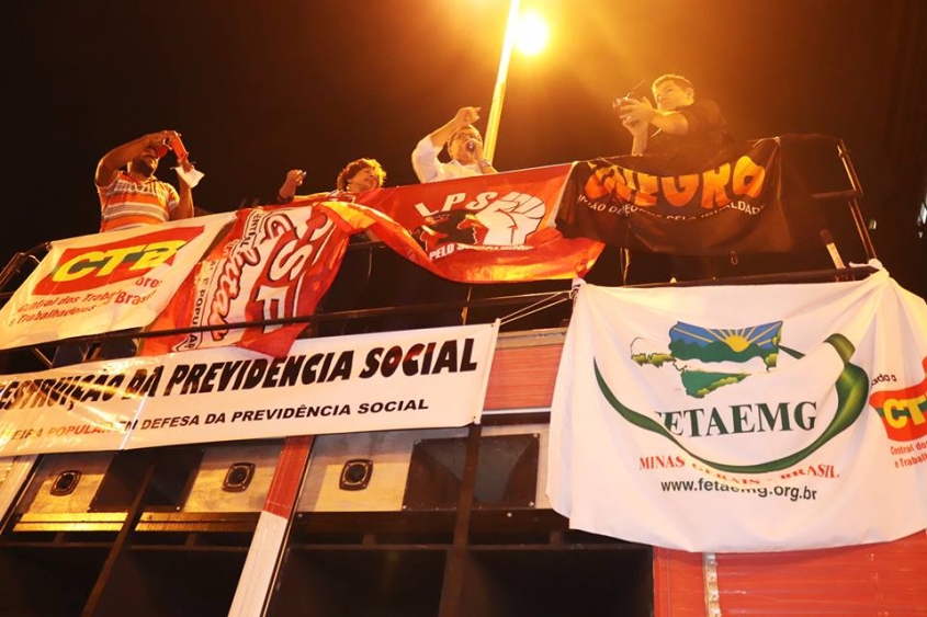 Fetaemg protesta em BH e interior contra a reforma da Previdência